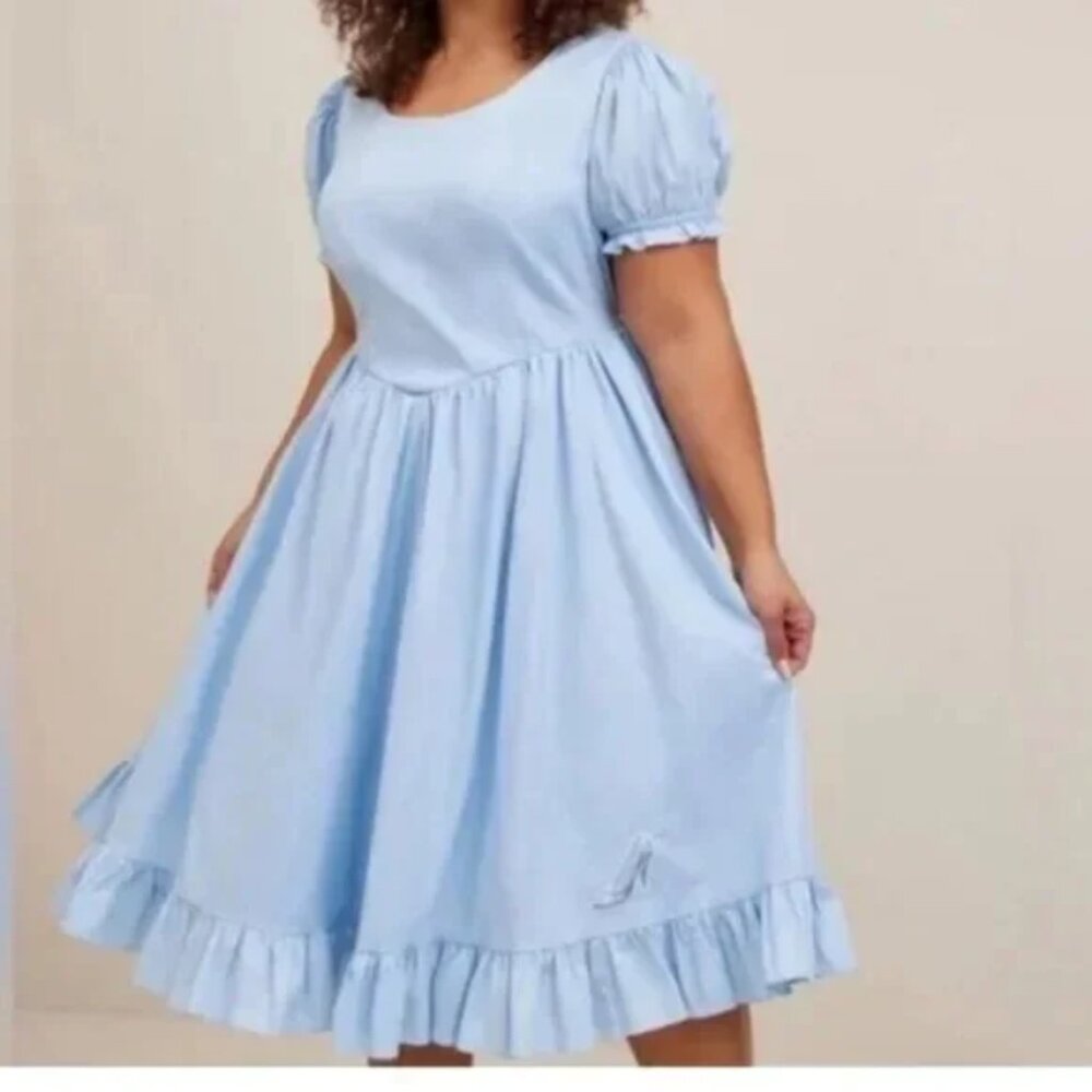 Torrid Disney Cinderella Stretch Poplin Dress